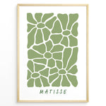 Load image into Gallery viewer, Verdant Petals Plakat | Matisse Poster | Abstrakte grønne former arrangeret som stiliserede blomsterblade på hvid baggrund
