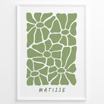 Load image into Gallery viewer, Verdant Petals Plakat | Matisse Poster | Abstrakte grønne former arrangeret som stiliserede blomsterblade på hvid baggrund
