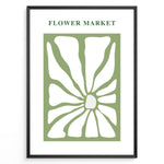 Load image into Gallery viewer, Flower Market Plakat | Matisse Poster | Minimalistisk floral design med grønne og hvide former
