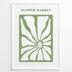 Load image into Gallery viewer, Flower Market Plakat | Matisse Poster | Minimalistisk floral design med grønne og hvide former
