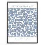 Load image into Gallery viewer, Flower Market No. 3 Plakat | Matisse Poster | Blå blomster i tæt mønster med teksten &quot;Botanical Collection No. 3&quot;

