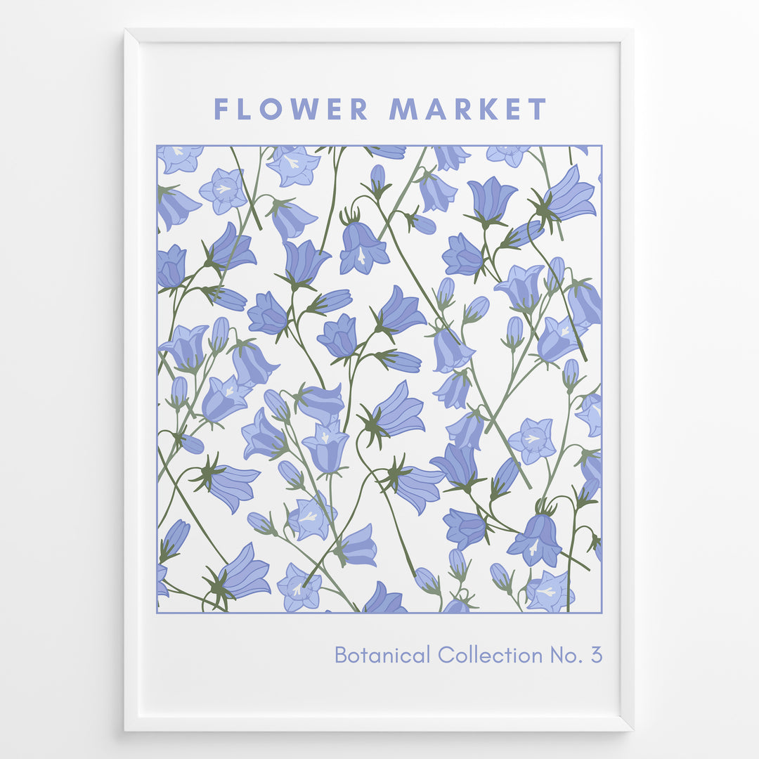 Blue Bell Botanicals Plakat | Matisse Poster | Blå klokkeblomster i naturtro stil fra Botanical Collection No. 3