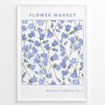 Load image into Gallery viewer, Blue Bell Botanicals Plakat | Matisse Poster | Blå klokkeblomster i naturtro stil fra Botanical Collection No. 3
