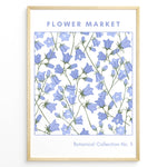Load image into Gallery viewer, Blue Bell Botanicals Plakat | Matisse Poster | Blå klokkeblomster i naturtro stil fra Botanical Collection No. 3
