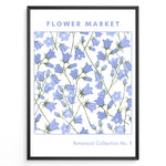Load image into Gallery viewer, Blue Bell Botanicals Plakat | Matisse Poster | Blå klokkeblomster i naturtro stil fra Botanical Collection No. 3
