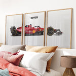 Load image into Gallery viewer, 3x Formel 1 Plakater | Ferrari | Sæt af 3 | Dynamisk Racerbil Kunst | Perfekt til Motorsport Fans | Plakaty.dk
