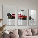 Load image into Gallery viewer, 3x Formel 1 Plakater | Ferrari | Sæt af 3 | Dynamisk Racerbil Kunst | Perfekt til Motorsport Fans | Plakaty.dk
