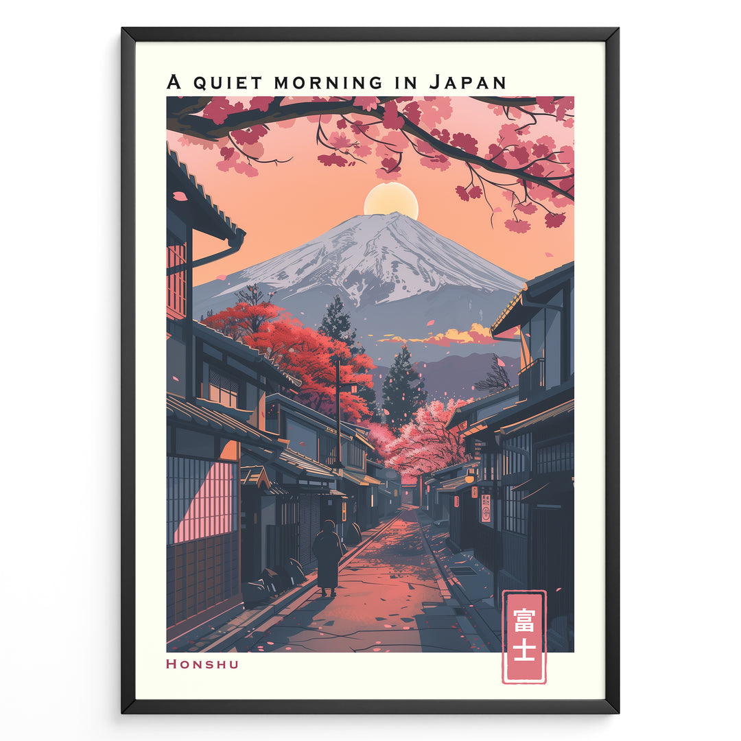 Japanske plakater | Japansk plakat med ikoniske motiver som Hokusai The Great Wave, Yayoi Kusama Infinity Mushrooms, Fujisan, Fuji og Cute Black Cat Eats Ramen.
