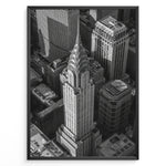 Load image into Gallery viewer, Fashion Plakat | Aerial View of the Chrysler Building in Black and White Plakaty.dk | Black and white aerial view of the Chrysler Building surrounded by New York City skyscrapers.
