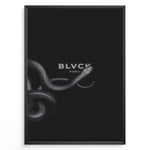 Load image into Gallery viewer, Fashion Plakat | BLVCK Paris Serpent Noir: Minimalist Snake-Inspired Wall Art Plakaty.dk | Minimalist black artwork featuring a coiled snake and the BLVCK Paris logo in the center, on a dark background.
