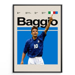 Load image into Gallery viewer, Fodbold plakat | Fodbold plakater | Roberto Baggio Fodbold Plakat | Den Italienske Maestro | Plakaty.dk
