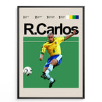 Load image into Gallery viewer, Fodbold plakat | Fodbold plakater | Roberto Carlos Fodbold Plakat | Brasiliens Legendariske Venstreback | Plakaty.dk
