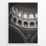 Load image into Gallery viewer, Fashion Plakat | Cathedral Dome with Angel Sculpture – Architectural Elegance Plakaty.dk | Interior view of a cathedral dome with arched windows and a stone angel sculpture beneath grand architectural arches.
