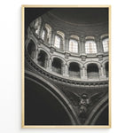 Load image into Gallery viewer, Fashion Plakat | Cathedral Dome with Angel Sculpture – Architectural Elegance Plakaty.dk | Interior view of a cathedral dome with arched windows and a stone angel sculpture beneath grand architectural arches.

