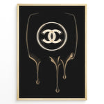 Load image into Gallery viewer, Fashion Plakat | Chanel Gold Drip Logo – Luxury Modern Wall Art Plakaty.dk | Gold dripping Chanel logo on a black background, designed as a modern luxury fashion wall art print.
