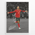 Load image into Gallery viewer, Cristiano Ronaldo goal celebration in Portugal red jersey framed plakat
