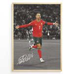 Load image into Gallery viewer, Cristiano Ronaldo goal celebration in Portugal red jersey framed plakat
