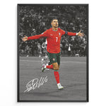 Load image into Gallery viewer, Cristiano Ronaldo goal celebration in Portugal red jersey framed plakat
