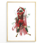 Load image into Gallery viewer, Cristiano Ronaldo iconic celebration in Portugal jersey artistic framed plakat
