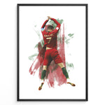 Load image into Gallery viewer, Cristiano Ronaldo iconic celebration in Portugal jersey artistic framed plakat
