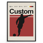 Load image into Gallery viewer, Custom-made fodboldspiller plakat | Personlig silhuet af spiller i minimalistisk og moderne design, perfekt til hjem eller kontor.
