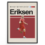 Load image into Gallery viewer, Christian Eriksen fodbold plakat i Danmarks røde landsholdstrøje under jubelscene med dynamisk og stilrent design
