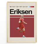 Load image into Gallery viewer, Christian Eriksen fodbold plakat i Danmarks røde landsholdstrøje under jubelscene med dynamisk og stilrent design
