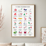 Load image into Gallery viewer, F1 Calendar Posters 2024 | Unique Race Tracking Map Design
