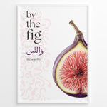 Load image into Gallery viewer, Figen plakat med botanisk illustration og engelsk samt arabisk typografi inspireret af Koranens frugter
