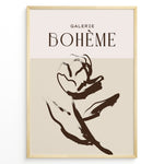 Load image into Gallery viewer, Framed Galerie Bohème poster featuring abstract brown floral line art on beige and light cream background.

