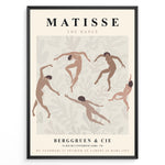 Load image into Gallery viewer, Framed Matisse “The Dance” abstract art poster with nude figures dancing on a beige patterned background.
