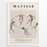 Load image into Gallery viewer, Framed Matisse “The Dance” abstract art poster with nude figures dancing on a beige patterned background.
