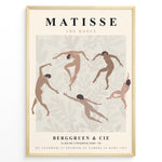 Load image into Gallery viewer, Framed Matisse “The Dance” abstract art poster with nude figures dancing on a beige patterned background.
