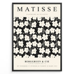 Load image into Gallery viewer, Framed Matisse Flowers &amp; Plants art poster with black and white floral pattern and minimalist typography.
