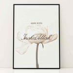 Load image into Gallery viewer, Hope With InshaAllah plakat på væg | Islamisk plakat med hvidt og beige design | Elegant vægdekoration | Inspirerende og stilfuld plakat
