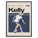 Load image into Gallery viewer, Chloe Kelly Kvinde fodbold plakater | England landsholdstrøje i hvid og blå med boldkontrol og intens fokus – ideel til fans af kvindefodbold
