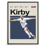 Load image into Gallery viewer, Fran Kirby Kvinde fodbold plakater | England landsholdstrøje i hvid og blå med jubelscene – ideel til fans af kvindefodbold og Lionesses
