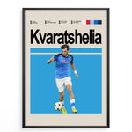 Load image into Gallery viewer, Fodbold plakat | Fodbold plakater | Khvicha Kvaratskhelia Fodbold Plakat | Perfekt til Den Ægte Fan | Plakaty.dk
