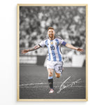 Load image into Gallery viewer, Lionel Messi Argentina celebration plakat with signature framed wall art
