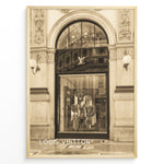 Load image into Gallery viewer, Fashion Plakat | Louis Vuitton Milan Galleria Storefront – Fashion Architecture Art Print Plakaty.dk | Sepia-toned image of the Louis Vuitton storefront at Galleria Vittorio Emanuele II in Milan, Italy.
