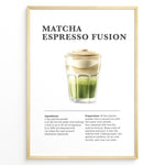 Load image into Gallery viewer, Matcha espresso fusion recipe illustration with layered matcha, milk, and espresso.
