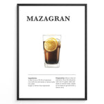 Load image into Gallery viewer, Mazagran iced coffee recipe illustration with espresso, lemon slice, and ice cubes.
