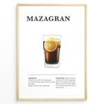 Load image into Gallery viewer, Mazagran iced coffee recipe illustration with espresso, lemon slice, and ice cubes.

