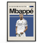 Load image into Gallery viewer, Kylian Mbappé fodbold plakat | Real Madrid trøje i hvid med jubelscene – perfekt til fans af herrefodbold og Galácticos
