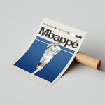 Load image into Gallery viewer, Kylian Mbappé fodbold plakat | Real Madrid trøje i hvid med jubelscene – perfekt til fans af herrefodbold og Galácticos
