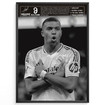Load image into Gallery viewer, Kylian Mbappé Fodbold Plakat | Til Real Madrid Fans | Denne plakat viser Kylian Mbappé i en ikonisk Real Madrid trøje, klar til at score mål. Perfekt til fodboldfans og specielt Real Madrid entusiaster.
