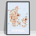 Load image into Gallery viewer, 2x Land &amp; By Plakater - Oplev Danmark og udforsk landets unikke seværdigheder -Tivoli, Nyhavn, Frederiksborg Slot, Møns Klint, Legoland, Christiansborg Slot, Dyrehaven, Vikingeskibsmuseet | Danmark Plakater | Seværdigheder | Udforsk Charmerende Poster Land | By
