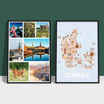 Load image into Gallery viewer, 2x Land &amp; By Plakater - Oplev Danmark og udforsk landets unikke seværdigheder -Tivoli, Nyhavn, Frederiksborg Slot, Møns Klint, Legoland, Christiansborg Slot, Dyrehaven, Vikingeskibsmuseet | Danmark Plakater | Seværdigheder | Udforsk Charmerende Poster Land | By
