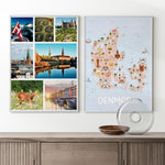 Load image into Gallery viewer, 2x Land &amp; By Plakater - Oplev Danmark og udforsk landets unikke seværdigheder -Tivoli, Nyhavn, Frederiksborg Slot, Møns Klint, Legoland, Christiansborg Slot, Dyrehaven, Vikingeskibsmuseet | Danmark Plakater | Seværdigheder | Udforsk Charmerende Poster Land | By
