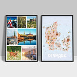 Load image into Gallery viewer, 2x Land &amp; By Plakater - Oplev Danmark og udforsk landets unikke seværdigheder -Tivoli, Nyhavn, Frederiksborg Slot, Møns Klint, Legoland, Christiansborg Slot, Dyrehaven, Vikingeskibsmuseet | Danmark Plakater | Seværdigheder | Udforsk Charmerende Poster Land | By
